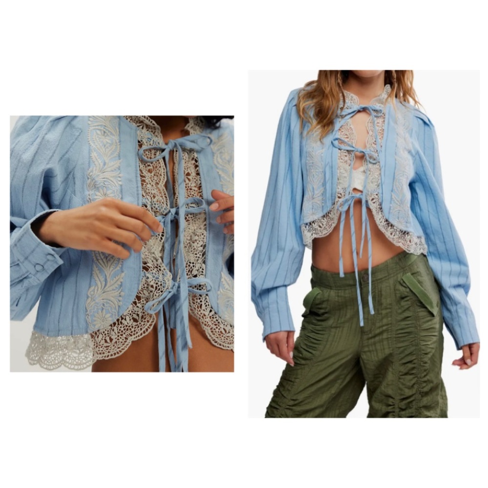 FREE PEOPLE Bali Jude Embroidered Cotton Blouse - Picture 6 of 7